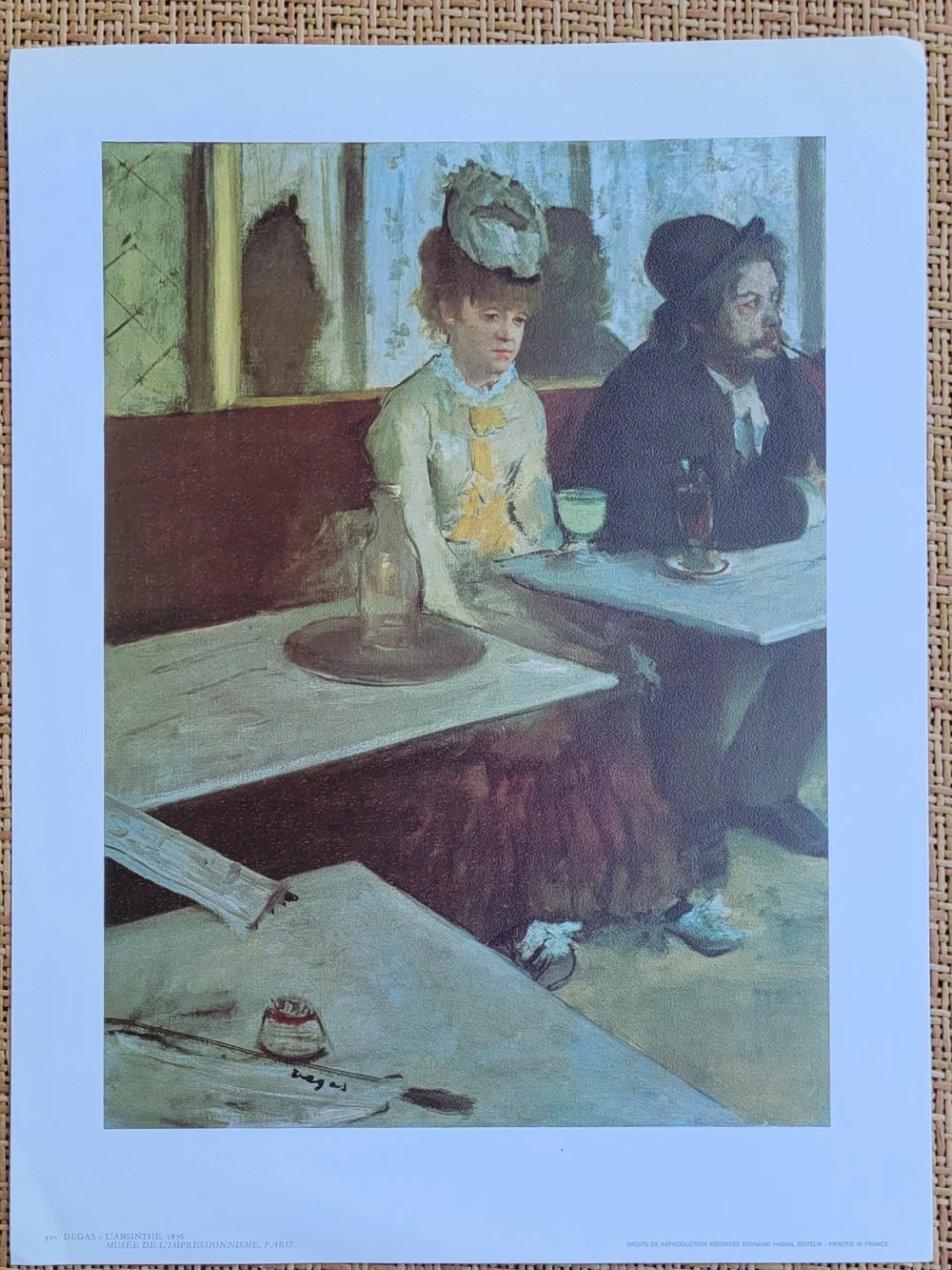 Mid-century Art Print: L'Absinthe by Degas Published by Fernand Hazan